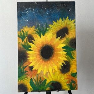 Sunflower Acrylic Cardboard Painting